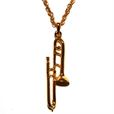 Trombonhalsband guld