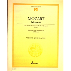 Mozart Menuette violin & piano